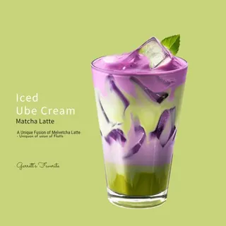 Iced Ube Cream Matcha Latte