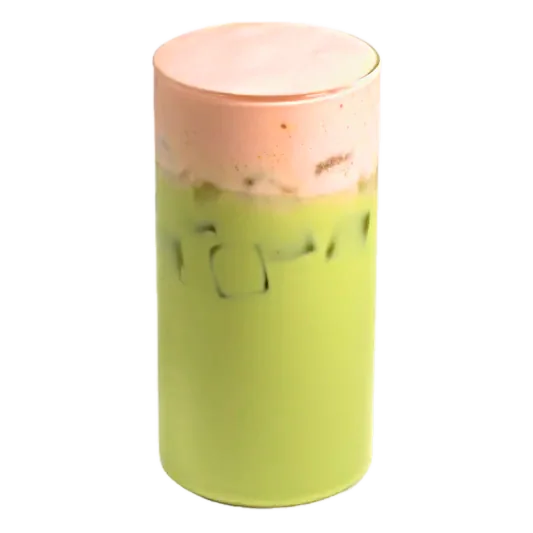 Iced Strawberry Cream Matcha Latte